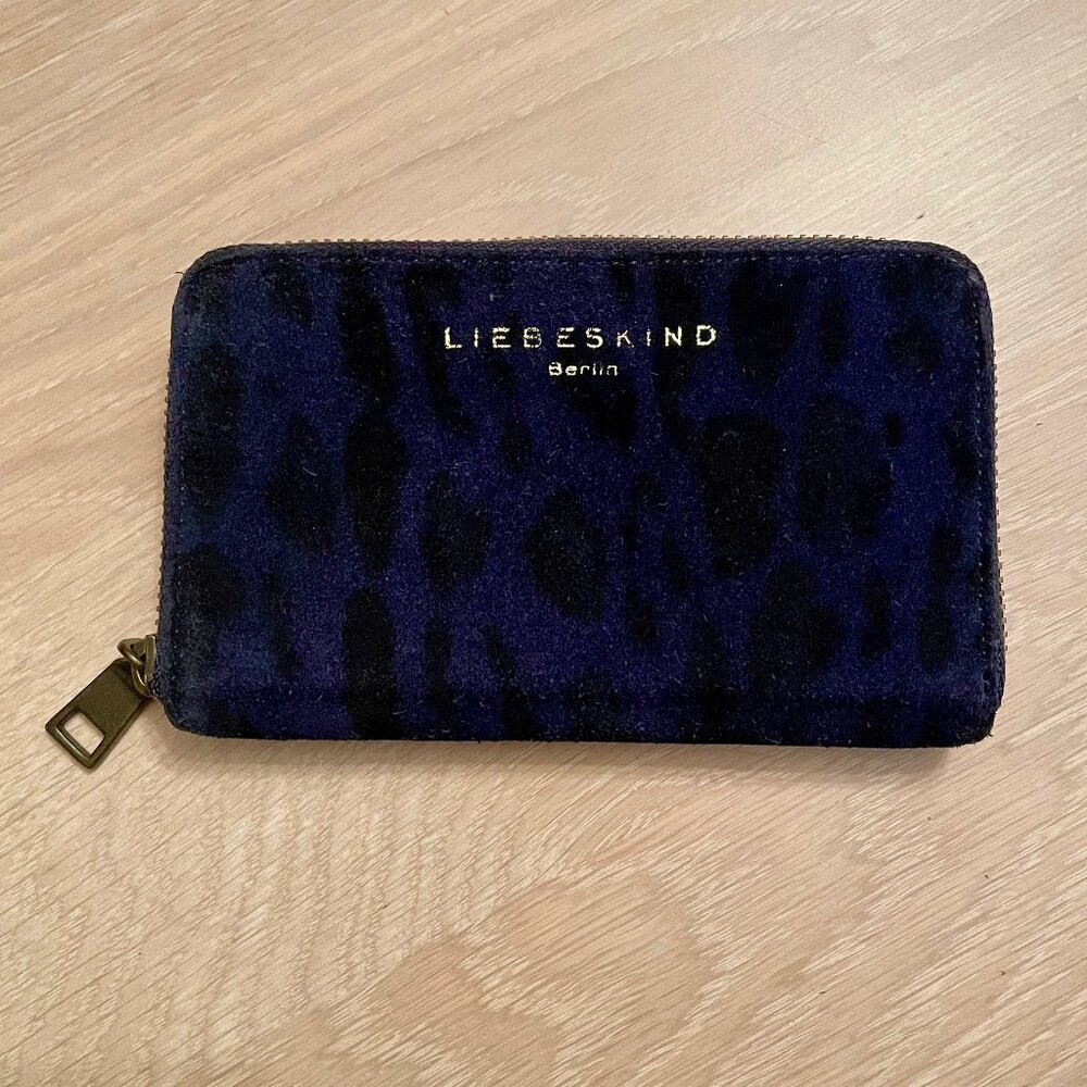 Liebskind Berlin animal print suede zip wallet